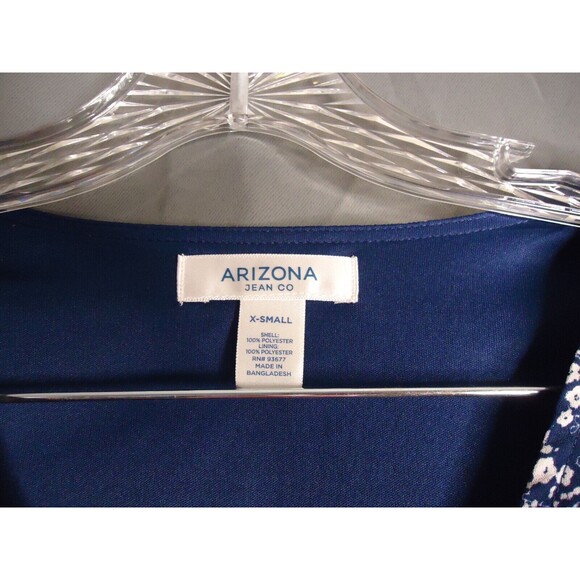 Arizona Jean Co Romper Women's Size XS Navy Blue White Floral Print - Picture 3 of 11